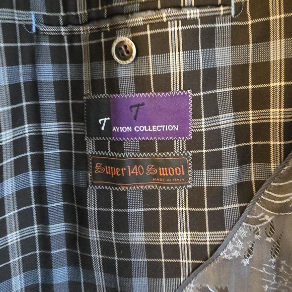 TAYLON MEN'S THREE PIECE SUIT CLASSIC JACKET 42L VEST 42L PANTS WAIST 38L PLAID - Picture 6 of 13